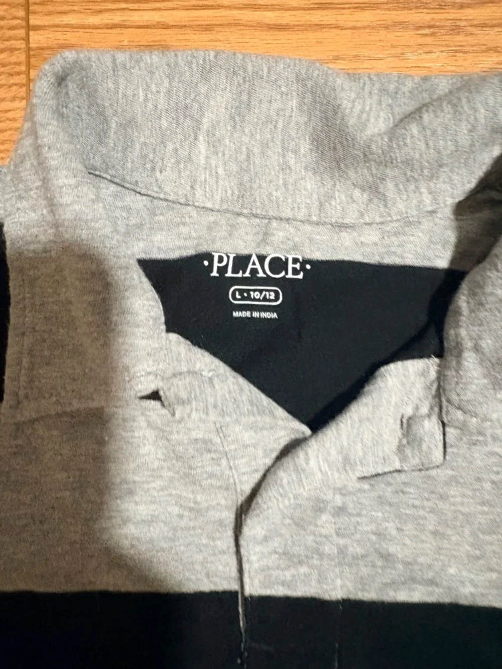 The Children's Place Bundle Grey & Black Striped Polo Shirt, jeans and khaki’s - Picture 2 of 6